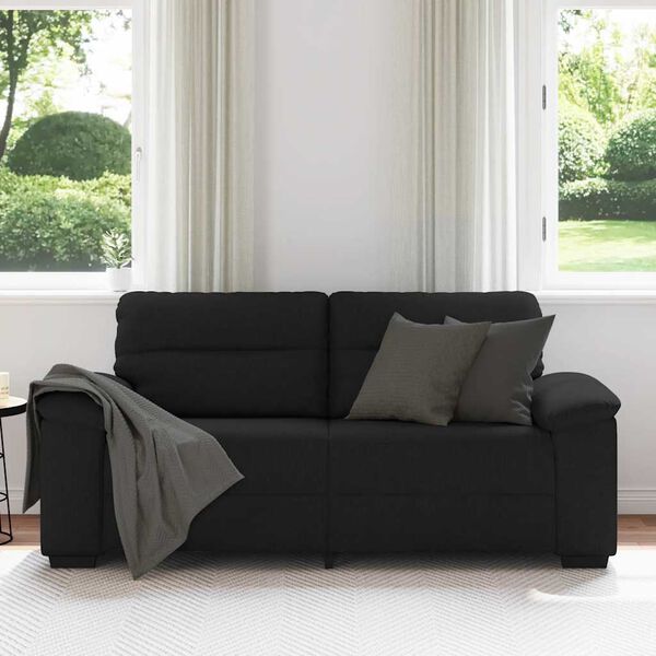vidaXL Sof&aacute; de 2 lugares tecido 180x81x84 cm preto