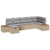 vidaXL Conjunto de Sof&aacute; de Jardim 7 pcs Bege Rattan Sint&eacute;tico