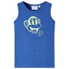 T-shirt de manga cava para crian&ccedil;a azul-mesclado 128
