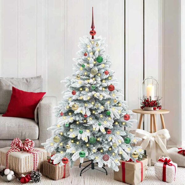 vidaXL &Aacute;rvore de Natal Artificial com 150 LEDs Branco 150 cm PE e PVC