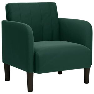 vidaXL Poltrona com apoio de bra&ccedil;os 54 cm veludo verde-escuro