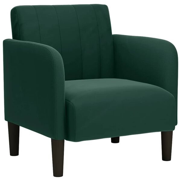 vidaXL Poltrona com apoio de bra&ccedil;os 54 cm veludo verde-escuro