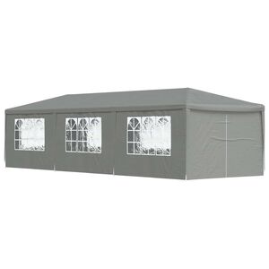 vidaXL Tenda de Festa 900 x 300 x 255 cm Cinzento-claro PE e A&ccedil;o