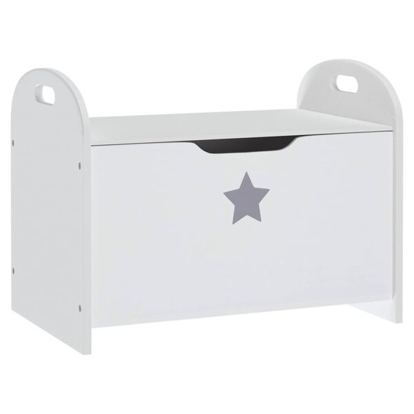 vidaXL Banco de arrumação infantil 62x40x46,5 cm MDF branco