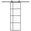 vidaXL Porta deslizante c/ conj. ferragens 76x205cm vidro ESG preto
