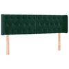 vidaXL Cabeceira de cama c/ abas tecido 147x16x78/88cm verde-escuro