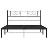 vidaXL Estrutura de cama com cabeceira 160x200 cm metal preto