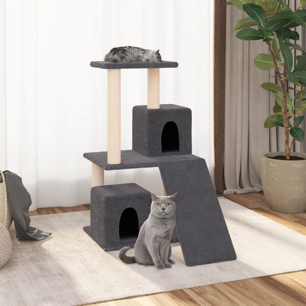 vidaXL &Aacute;rvore p/ gatos c/ postes arranhadores sisal 82 cm cinza-escuro