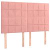 vidaXL Cama box spring c/ colch&atilde;o/LED 140x190 cm veludo rosa