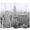 vidaXL Biombo dobr&aacute;vel Nova Iorque de dia 228x170 cm preto e branco