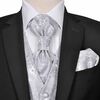 vidaXL Conjunto de Colete Masculino para Casamento Prateado 56