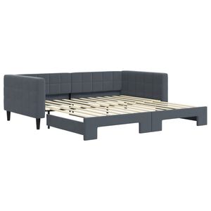 vidaXL Sof&aacute;-cama com gavet&atilde;o 100x200 cm veludo cinzento-escuro
