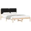 vidaXL Estrutura de Cama com Cabeceira Estofada Preto 135 x 190 cm