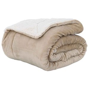 vidaXL Manta Bege 130 x 150 cm 1 kg L&atilde;