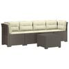 vidaXL Sof&aacute; de Jardim 4 Lugares com Almofadas Look Rattan PP