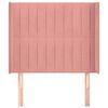 vidaXL Cabeceira de cama c/ abas veludo 93x16x118/128 cm rosa