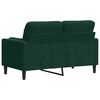 vidaXL Sof&aacute; 2 lug. c/ almofadas decorativas 120 cm veludo verde-escuro
