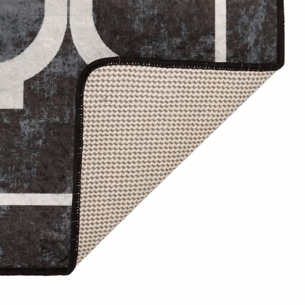 vidaXL Tapete lav&aacute;vel antiderrapante 160x230 cm preto e branco