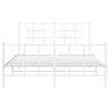 vidaXL Estrutura de cama com cabeceira e p&eacute;s 140x200 cm metal branco