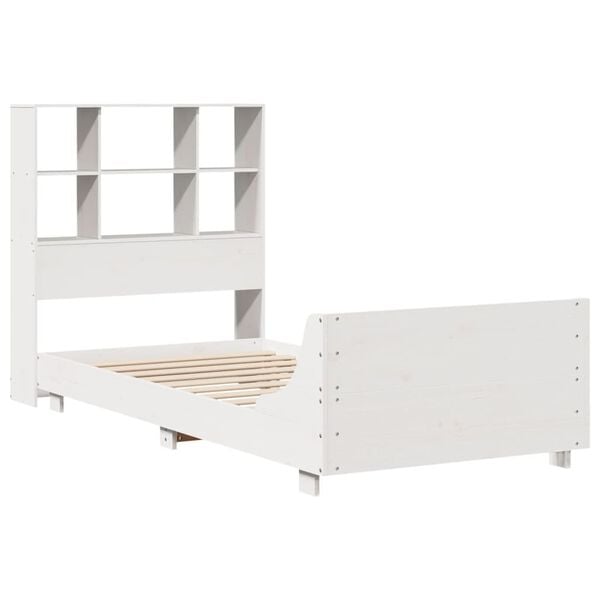 vidaXL Cama sem colch&atilde;o 90x200 cm madeira de pinho maci&ccedil;a branco
