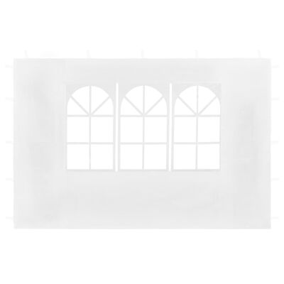 vidaXL Paredes laterais com janela p/ tenda de festas 2 pcs branco
