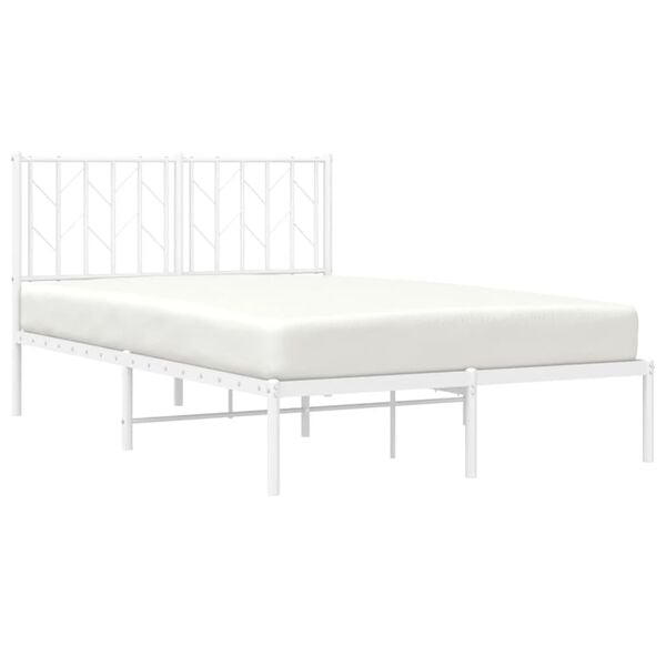 vidaXL Estrutura de cama com cabeceira 120x200 cm metal branco