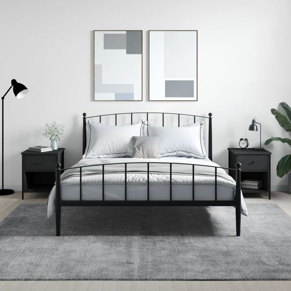 vidaXL Mesas de cabeceira 2pcs 40x42x50 cm derivados de madeira preto