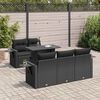 vidaXL 6 pcs conjunto sof&aacute;s de jardim c/ almofad&otilde;es vime PE preto