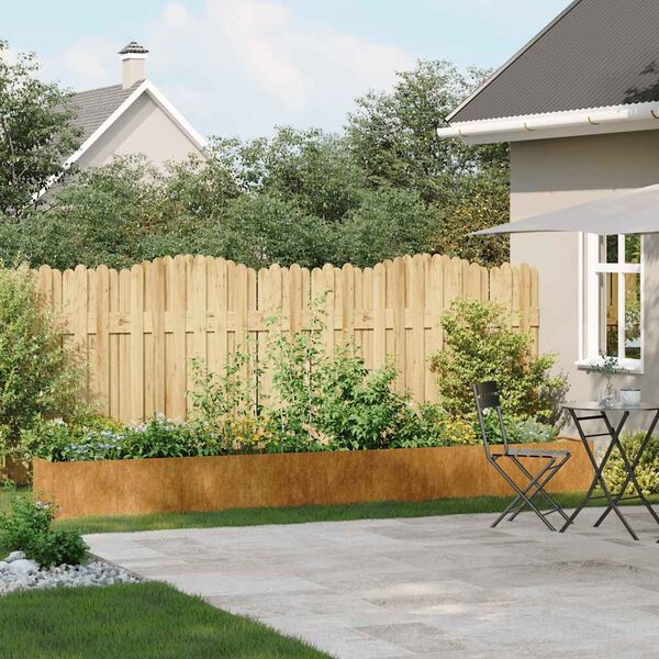 vidaXL Floreira enferrujada 360x40x40 cm a&ccedil;o resistente