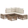 vidaXL Conjunto de Sof&aacute; de Jardim 6 pcs Bege vime PE