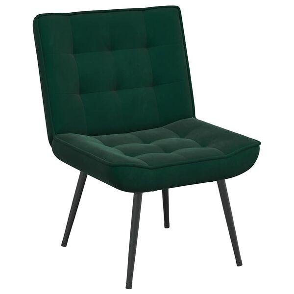 vidaXL Cadeira de relaxamento 64x74x84 cm veludo verde-escuro