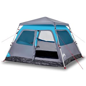 vidaXL Tenda de campismo c&uacute;pula para 4 pessoas liberta&ccedil;&atilde;o r&aacute;pida azul