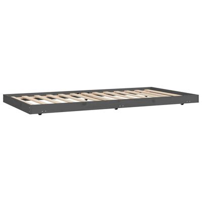 vidaXL Estrutura de cama 90x200 cm madeira de pinho maciça cinzento
