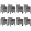 vidaXL Conjunto de Jantar para Jardim 9 pcs Branco Polipropileno