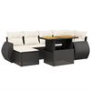 vidaXL 7 pcs conjunto de sof&aacute;s p/ jardim c/ almofad&otilde;es vime PE preto