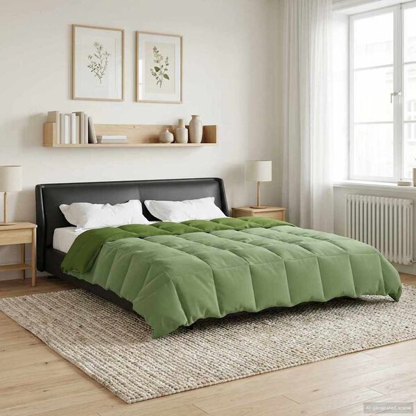 vidaXL Edredom de Inverno Colchonete Verde 200 x 240 cm Microfibra