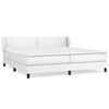 vidaXL Cama com molas/colch&atilde;o 200x200 cm couro artificial branco
