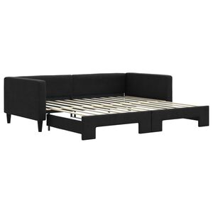 vidaXL Sof&aacute;-cama com gavet&atilde;o 100x200 cm tecido preto