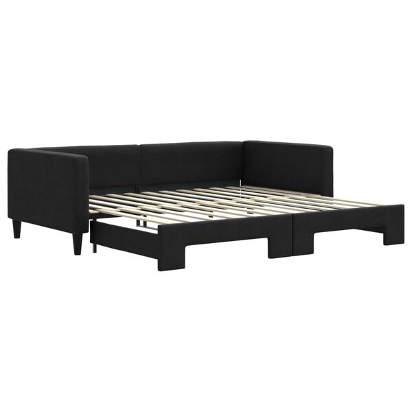 vidaXL Sofá-cama com gavetão 100x200 cm tecido preto