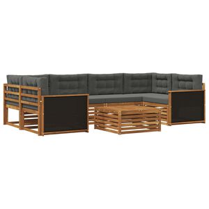 vidaXL Conjunto de Sof&aacute;s para Exterior 7 unid. Natural e Antracite