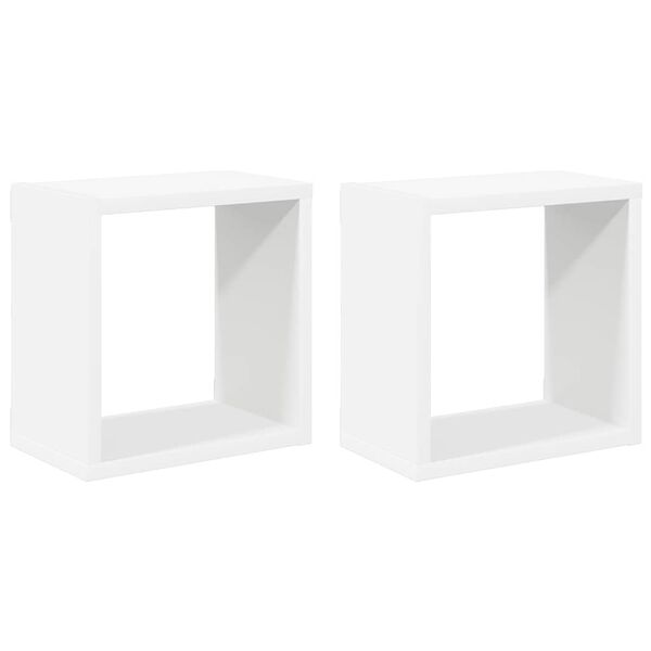 vidaXL Prateleiras de parede em forma de cubo 2 pcs 26x15x26 cm branco