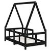 vidaXL Estrutura de cama infantil 70x140 cm pinho maci&ccedil;o preto