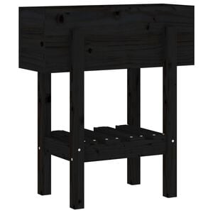 vidaXL Vaso/floreira de jardim 62x30x69 cm pinho maci&ccedil;o preto