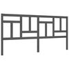 vidaXL Estrutura de cama com cabeceira 200x200 cm madeira maci&ccedil;a cinza
