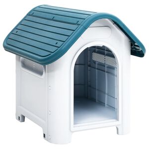 vidaXL Casota para c&atilde;es 59x75x66 cm polipropileno azul