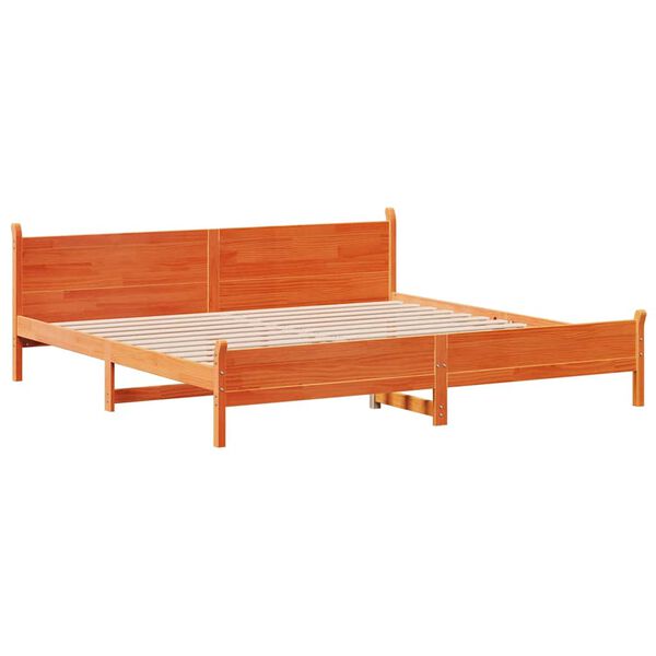 vidaXL Cama sem colchão 200x200 cm pinho maciço castanho-mel