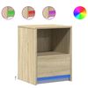 vidaXL Mesas cabeceira c/ LEDs 2 pcs derivados madeira carvalho sonoma