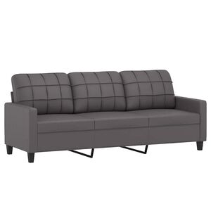 vidaXL Sof&aacute; de 3 lugares 180 cm couro artificial cinza