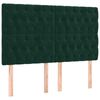 vidaXL Cama box spring c/ colch&atilde;o/LED 160x200 cm veludo verde-escuro