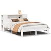 vidaXL Cama com estante sem colch&atilde;o 140x200 cm pinho maci&ccedil;o branco